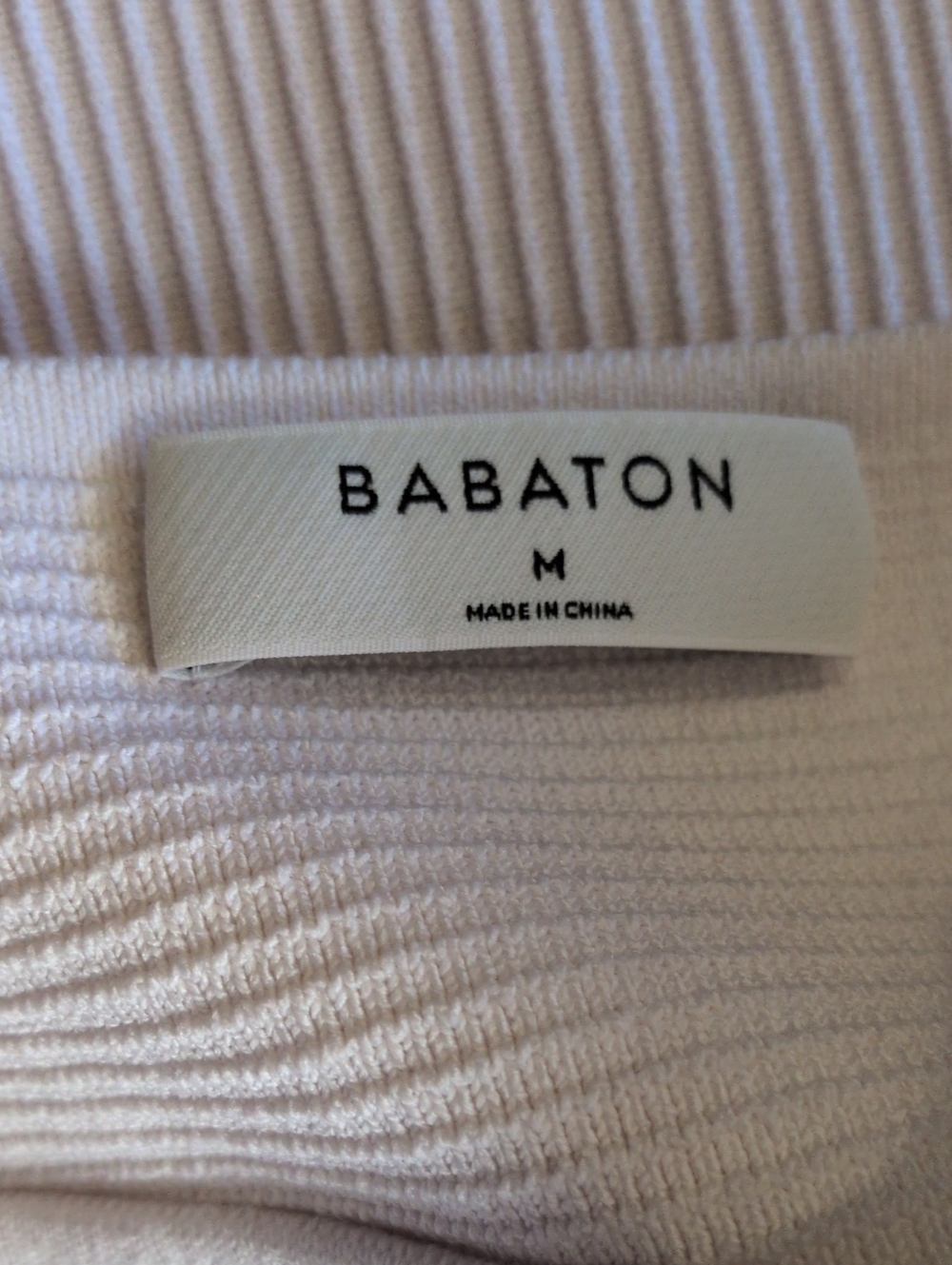 Babaton Sculpt Knit Mini Skirt Bodycon White Womens Medium Fitted High Waist - Picture 8 of 10